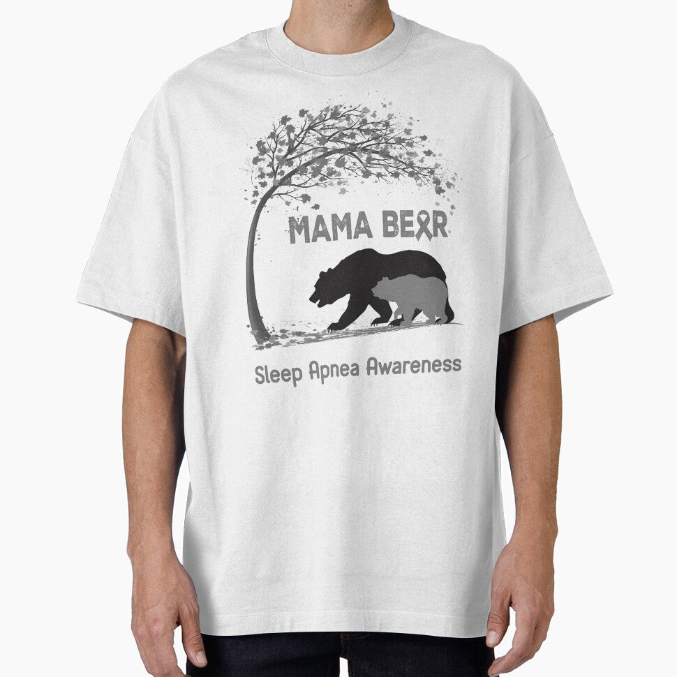 Mama Bear Sleep Apnea Awareness by Mnrshirley Unisex T-shirt, Sweatshirt, Hoodie, Long Sleeve Tee