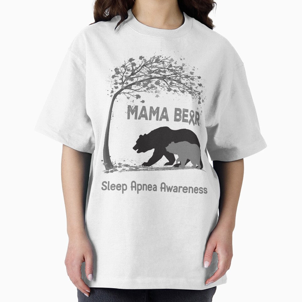 Mama Bear Sleep Apnea Awareness by Mnrshirley Unisex T-shirt, Sweatshirt, Hoodie, Long Sleeve Tee