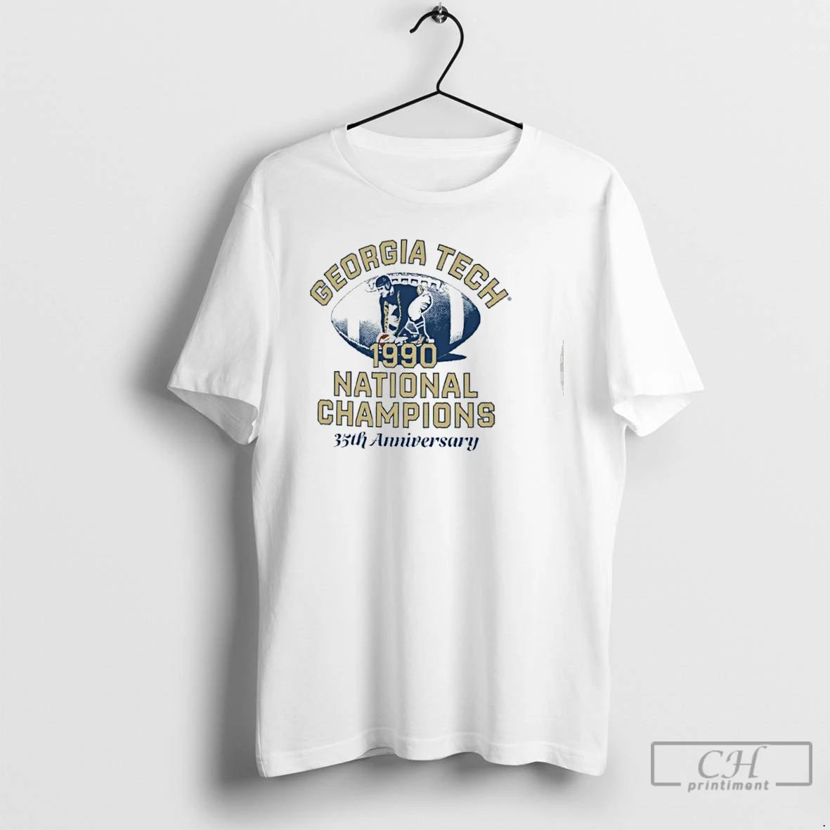 Premium Georgia Tech Yellow Jackets 1990 National Champs Anniversary Retro T Shirts Unisex T-shirt, Sweatshirt, Hoodie, Long Sleeve Tee